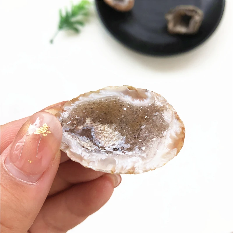1 шт. натуральный агат геоды сырье срез камня Мини DIY половинки Исцеление Коллекция натуральный камень кристалл