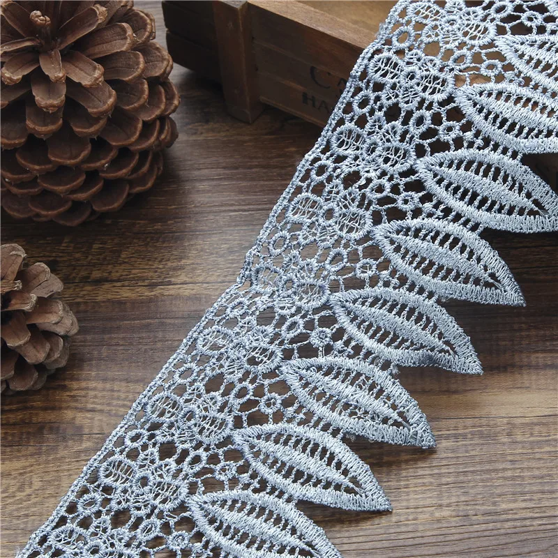 5Yards Colour Polyester Hollow Lace Water-soluble Embroidery Bar Code DIY Curtain Bedcover Plum Mosaic Accessories Elastic | Дом и сад