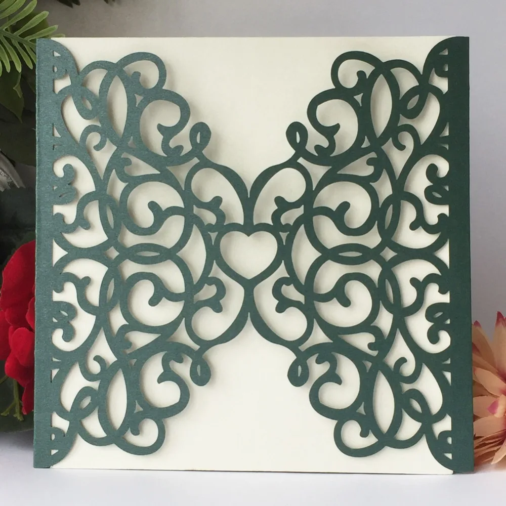 45 шт квадратные лазерные свадебные пригласительные открытки украшения