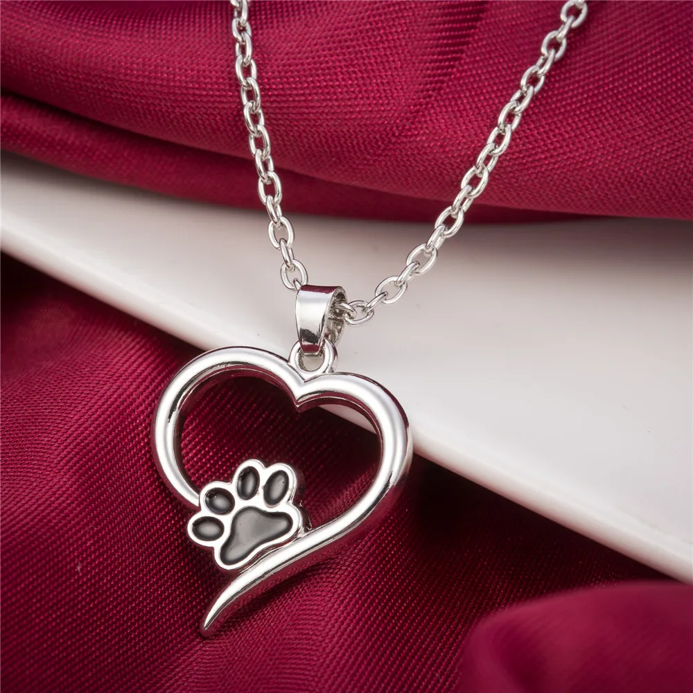 LIKGREAT Pet Memorial эмаль ювелирные изделия всегда в моем сердце собака кошка ноги животное ожерелье с подвеской в виде лапы модные серебряные ювелирные изделия подарок девушка