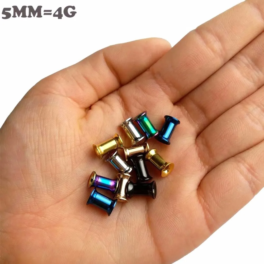 Распродажа 6 цветов ювелирное изделие для пирсинга тела двойная вспышка тоннель