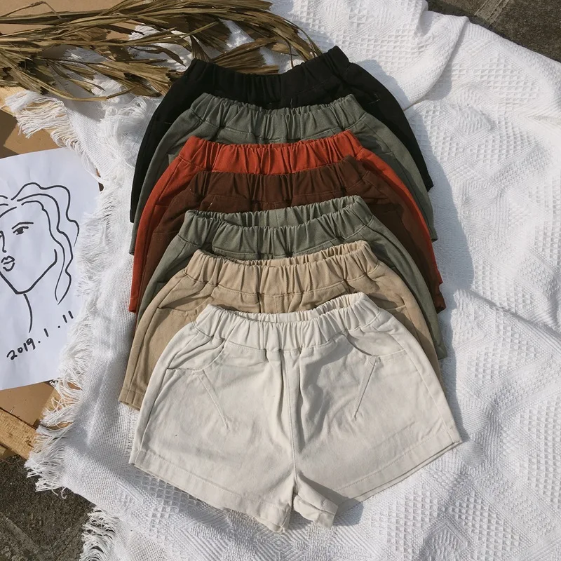 Летние шорты для маленьких девочек и мальчиков хлопковые повседневные короткие