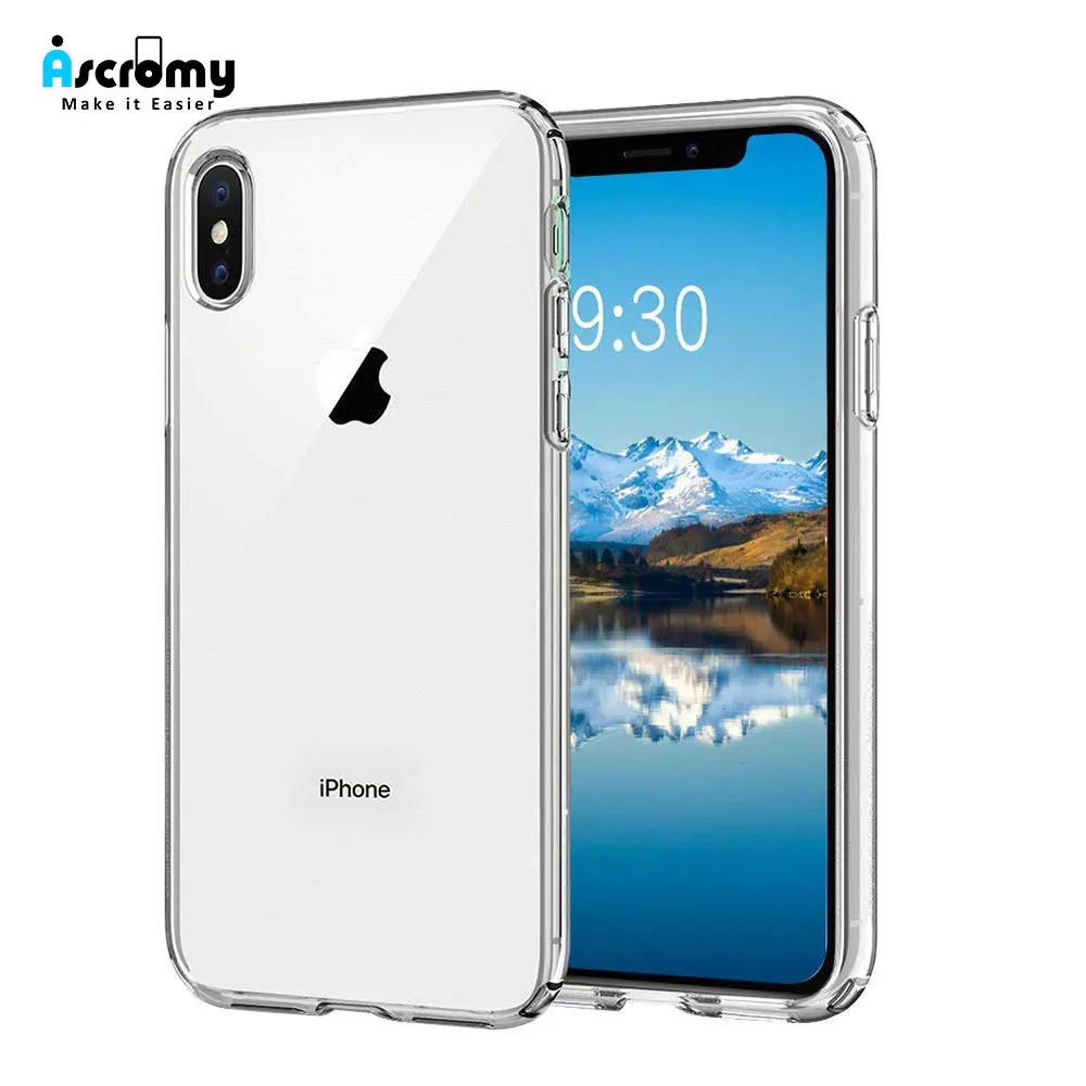Ascromy для iPhone Xs Max чехол из закаленного стекла задней панели ТПУ мягкий силиконовый