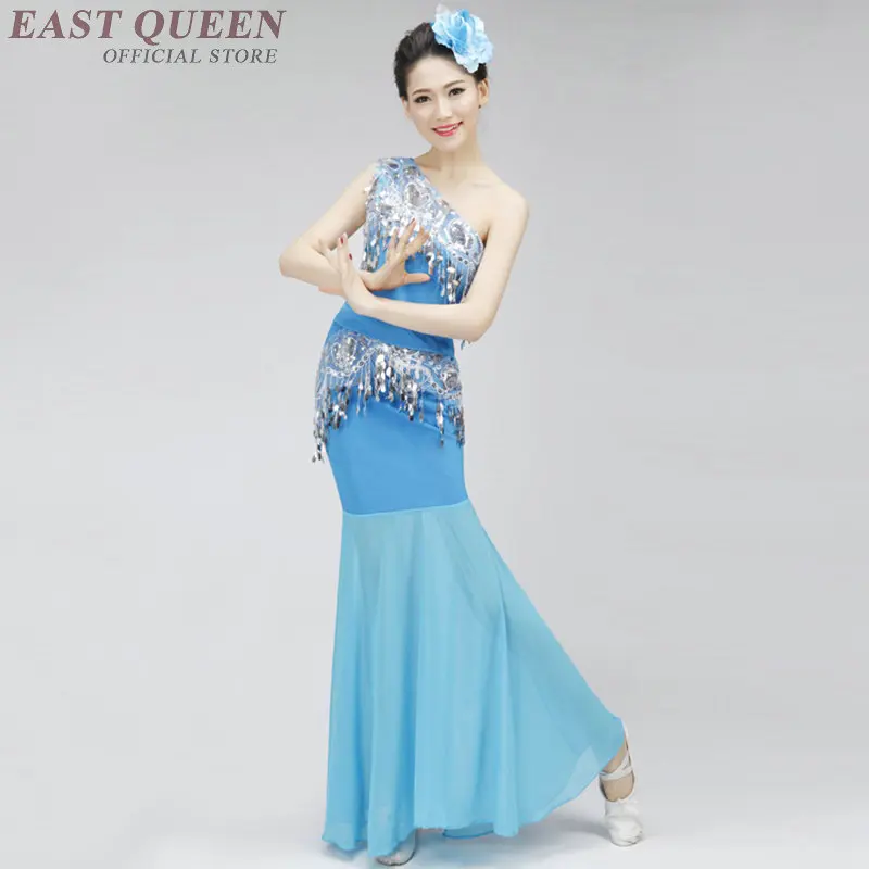 

Платье для китайского народного танца, танцевальный костюм с блестками, купальник с павлином и рыбьим хвостом, Одежда для танцев 4XL 5XL FF055 YQ, о...