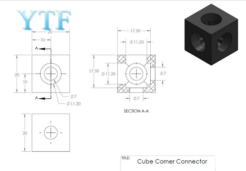 10 шт. детали для 3D принтера|parts 3d printer|cube corner connectoropenbuilds v-slot |