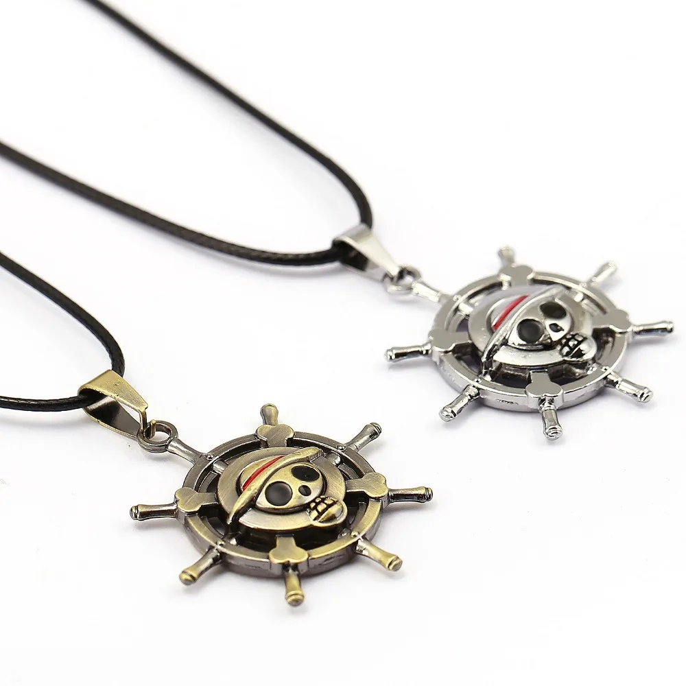 Цельный чокер ожерелье Luffy Rudder кулон для мужчин и женщин подарок аниме ювелирные