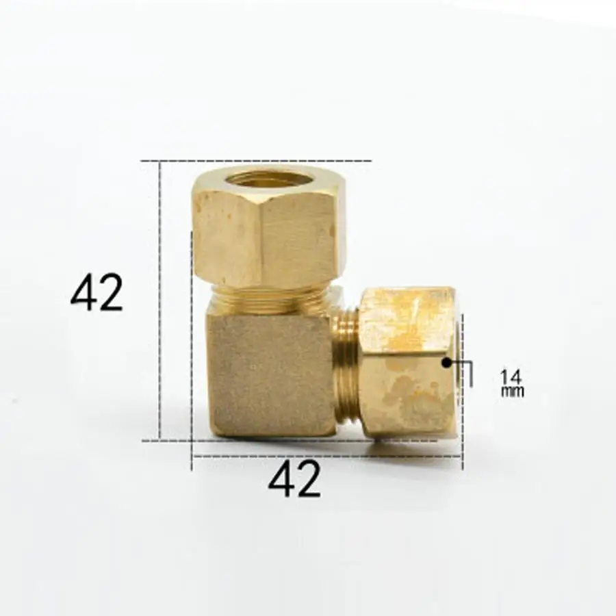 

Fit Tube OD 14mm Brass Compression Fitting Union Elbow Connector Water Gas Fuel