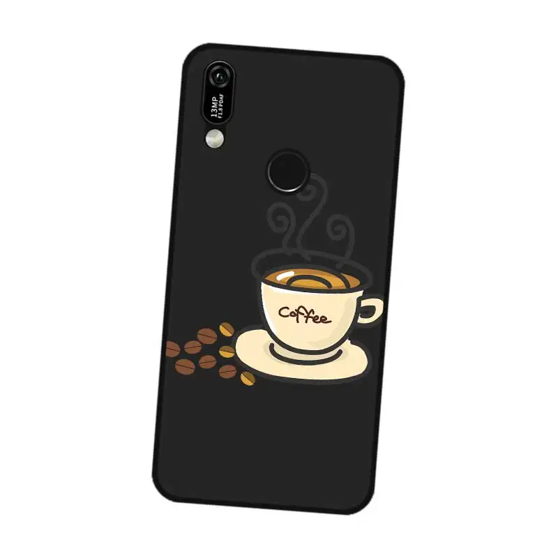 N288 Кофе и книга Черный силиконовый чехол для huawei Y5 Y6 Y7 Y9 премьер-профессионал 2017