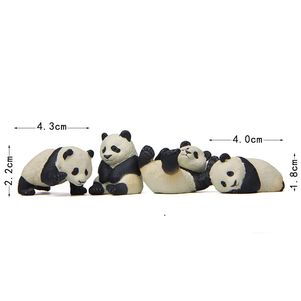 4 шт. Новые Креативные фигурки Kawaii Panda мини ПВХ дошкольные игрушки набор декораций