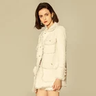 Женский твидовый костюм из куртки и шорт, комплект из 2 предметов, весна-осень 2020