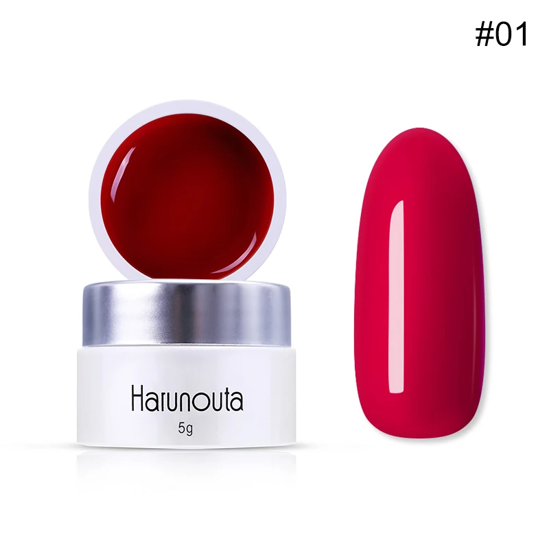 red 1 Harunouta, эластичный УФ-гель для ногтей, паучок, впитывающий УФ-гель, лак, белый, серебристый, золотой цвет, лак для ногтей, сделай сам, для маникюра - Цвет: red 1