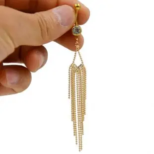 Имитация родиевого покрытия Showlove-1pc различных стальных& CZ драгоценных камней Висячие пупка кольцо для продвижения пирсинг тела ювелирные изделия - Окраска металла: Имитация родиевого покрытия
