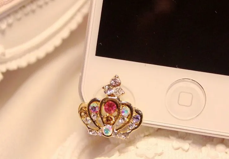 Корона с алмазами, заглушка от пыли для Iphone 4 4s, Galaxy s3 s4 3,5 мм разъем для наушников