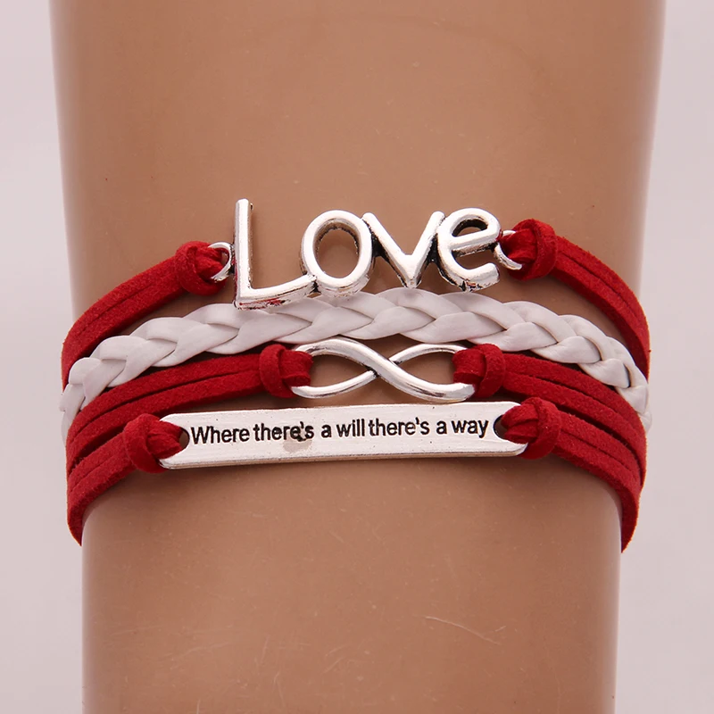 Кожаный браслет NCRHGL Infinity love плетеный с верой птицей сердцем листом совой Love Note |