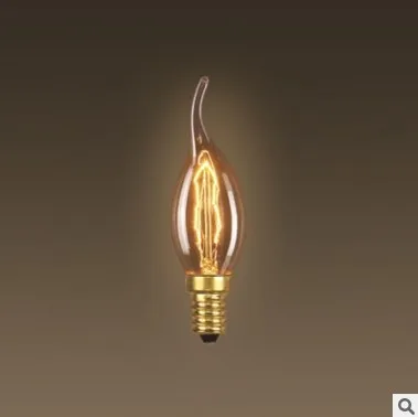 2 шт. C35 40W 220V E14 лампада Edison лампа-бомбилья Винтаж лампы светильник в форме свечи