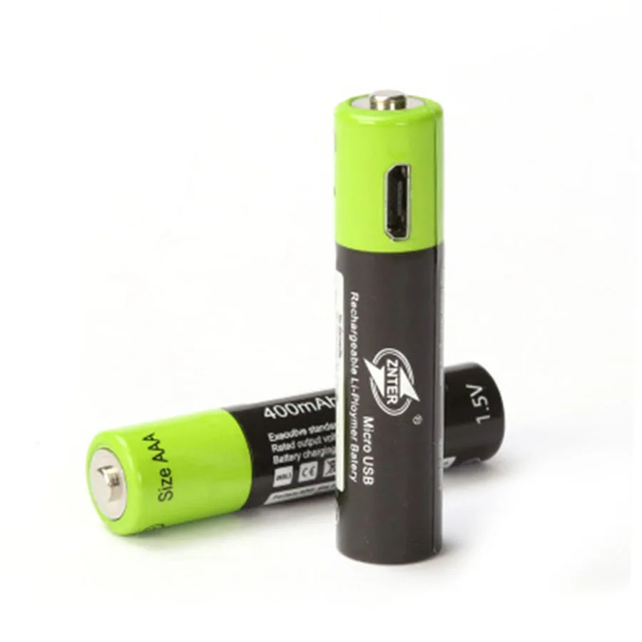 AAA 1 5 V 400mAh USB перезаряжаемая батарея Универсальные ZNT7 литий полимерные батареи с