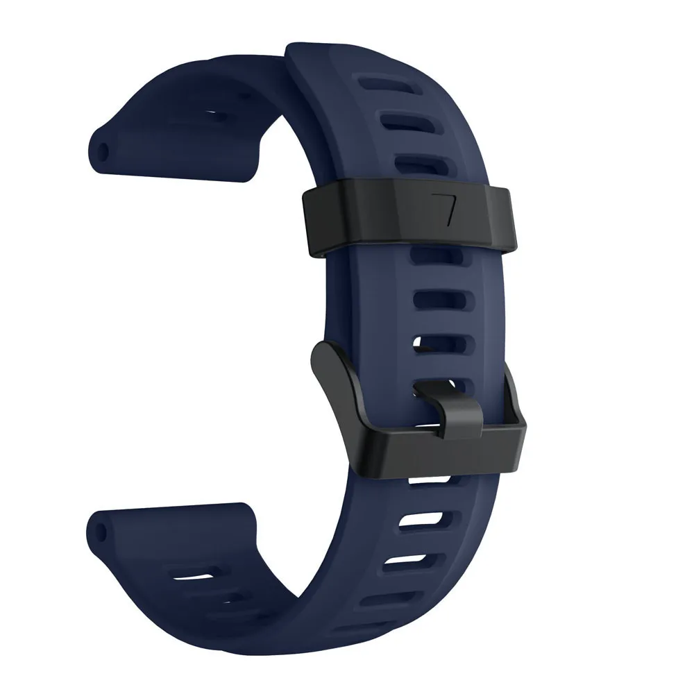 Navy Мягкий силиконовый сменный спортивный ремешок для часов для Garmin Fenix 3 Ремень Металлические наручные часы Браслет замена#15 - Цвет: Navy