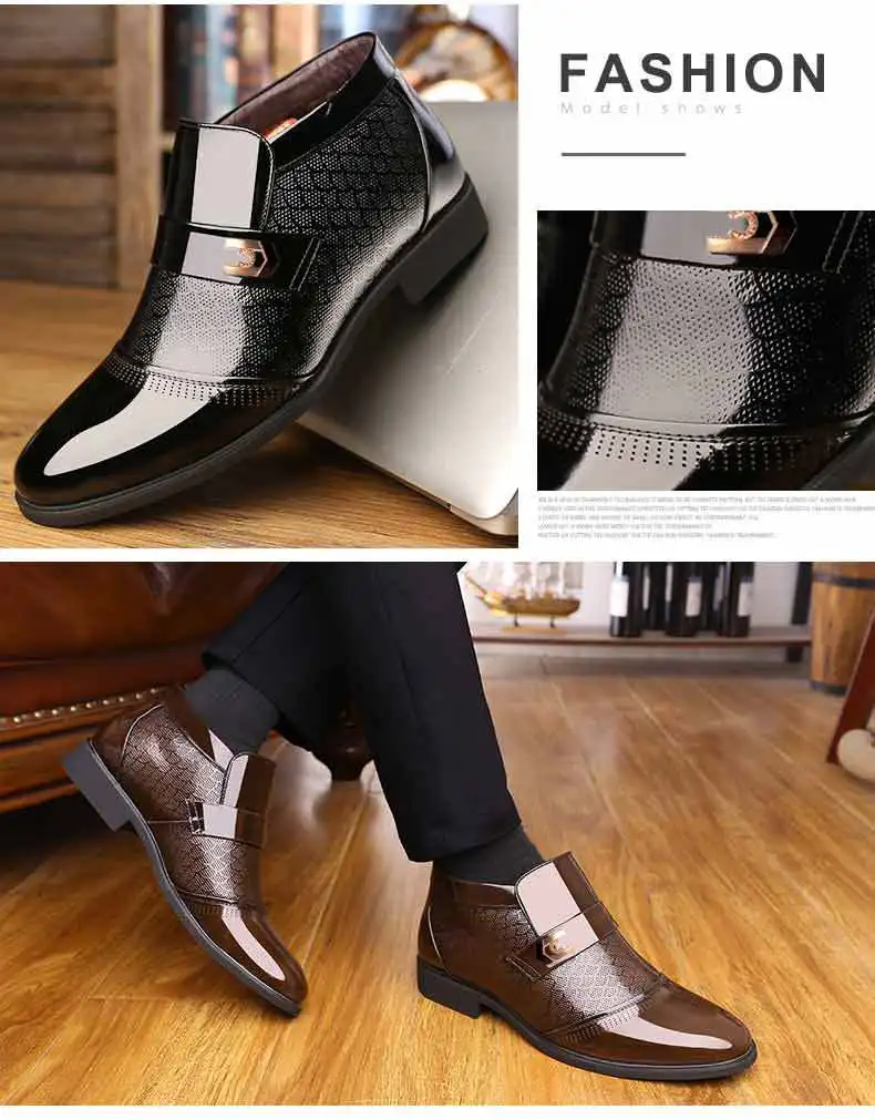 Merkmak/теплые зимние мужские ботинки; классические ботинки из натуральной кожи; мужская деловая парадная обувь; Мужская Уличная обувь; zapatos hombre