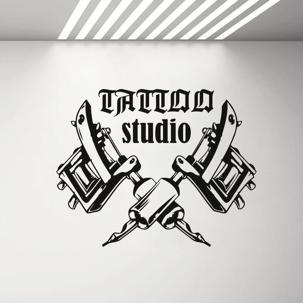 

Tattoo Machines Wall Sticker Tattoo Salon Room Decoration Vinyl Wall Window Decals Shop Logo Wall Paper Mordern Decor G497