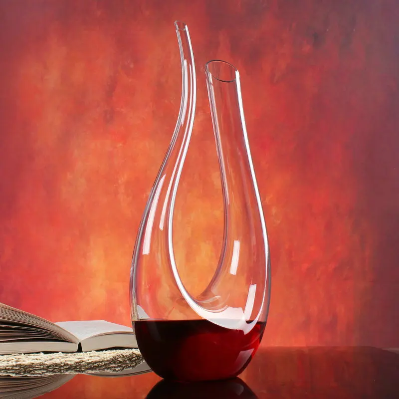

1PC 1500ml Big crystal handmade red wine decanter wedding wine decanter red wine glass wine dispenser U-shaped decanter