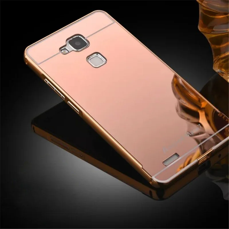 Чехол для Huawei Mate 7 металлический каркас с зеркальным эффектом задняя крышка