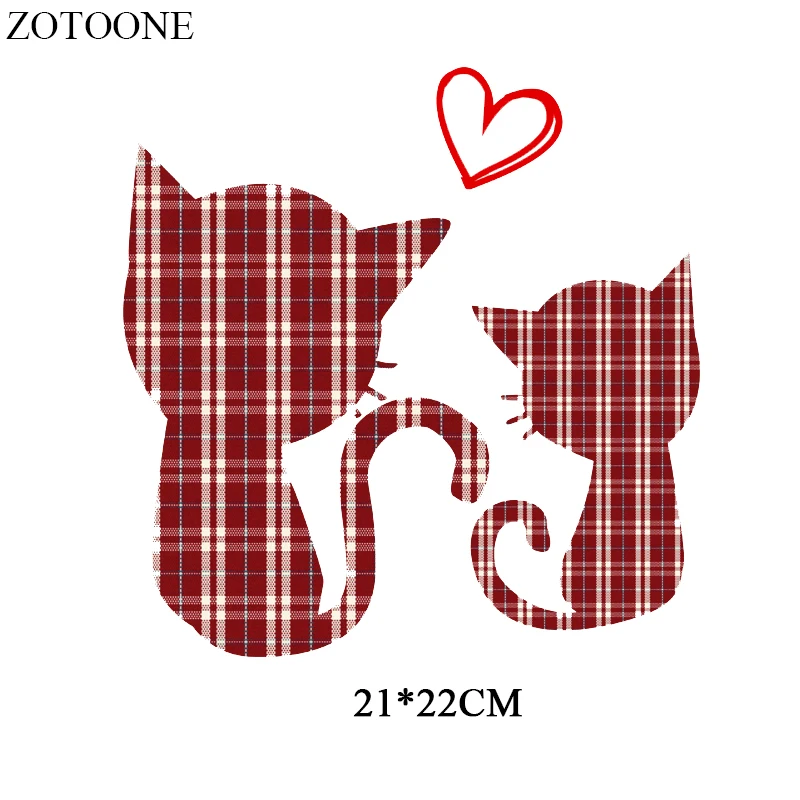 Виниловые наклейки ZOTOONE с мультяшным котом термопереводные для детей одежда