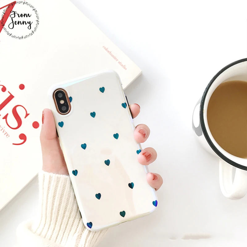 От Jenny Laser White lily Love Heart чехол для телефона iPhone6 6s 7 8 Plus 8plus X 4 дюймов 5 + мягкая задняя
