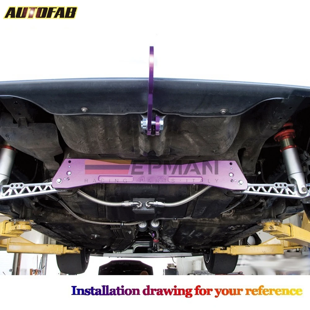 Черный задний подрамник BRACE нижний Креста галстука для honda civic 88-95 AF-BAN01EG