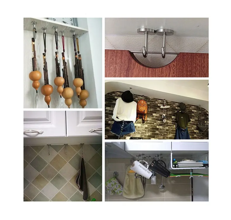 

Stainless Steel Hanger Hooks Cupboard Coffee Cup Holder Drainer Hanger Closet Under Shelf Storage Cup Glass and Mug