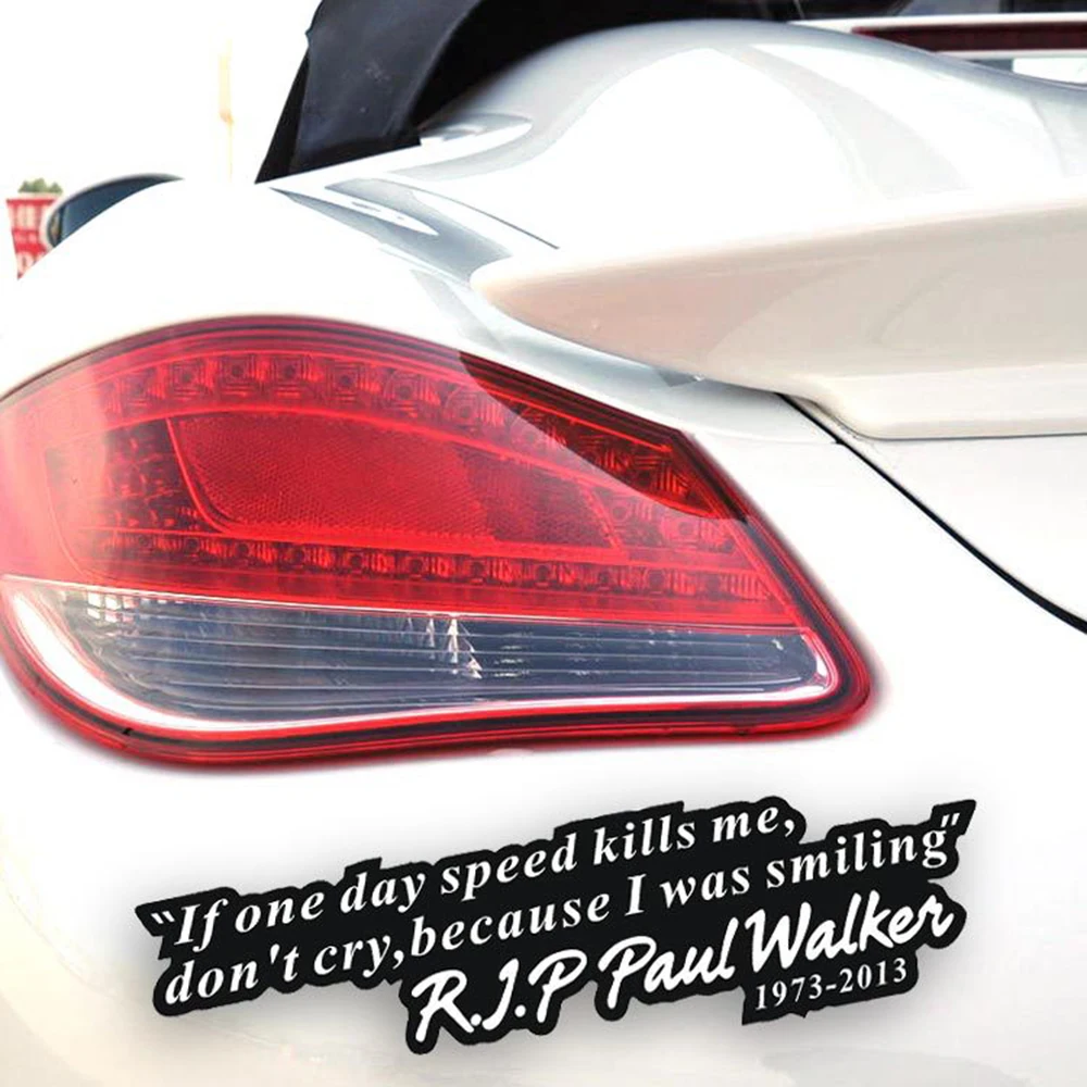 Paul Walker Motto Fast and Furious Car Sticker Auto Decal Accessoried for Tesla ToyotaChevrolet Volkswagen Hyundai Lada | Автомобили и