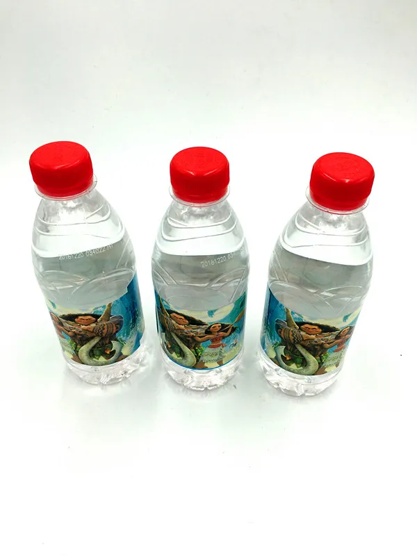 6 шт./лот Моана бутылка для воды этикетка Детские вечерние украшения на день