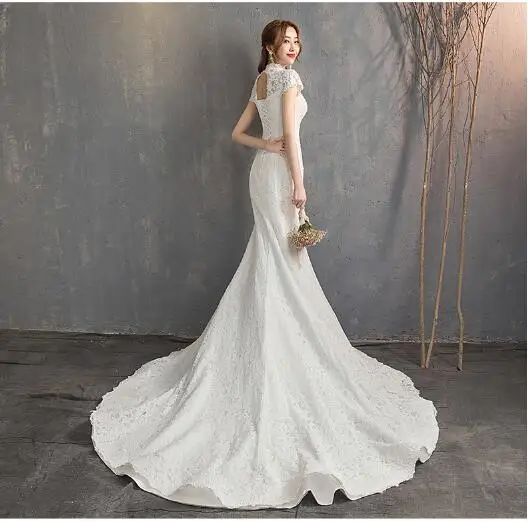 Красивое белое кружевное свадебное платье 2019 Vestidos De Novia Высокое/низкое пляжное