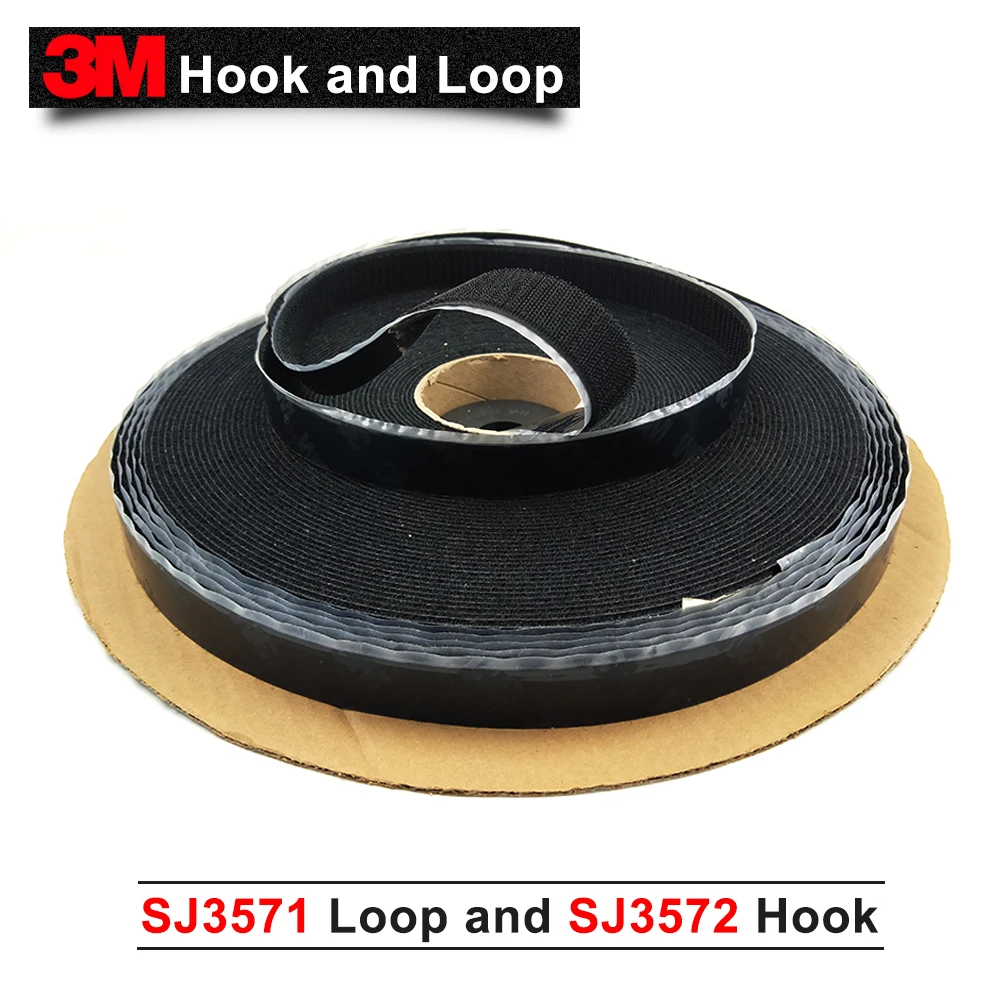 

100% оригинал 3 м крючок и петля акриловая клейкая застежка SJ3571 петля и SJ3572 крючок, для одежды занавес крепления черного цвета