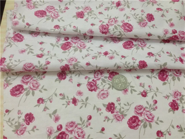 ZY DIY Pretty 50x160 см большая и маленькая фиолетовая Цветущая хлопковая ткань с