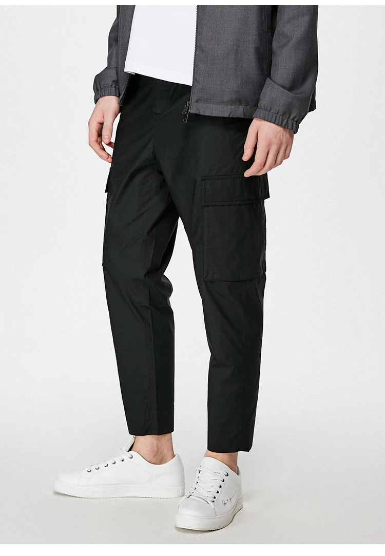 JackJones мужские хлопок Большие зауженные карманы чистый цвет повседневные укороченные брюки 219114522