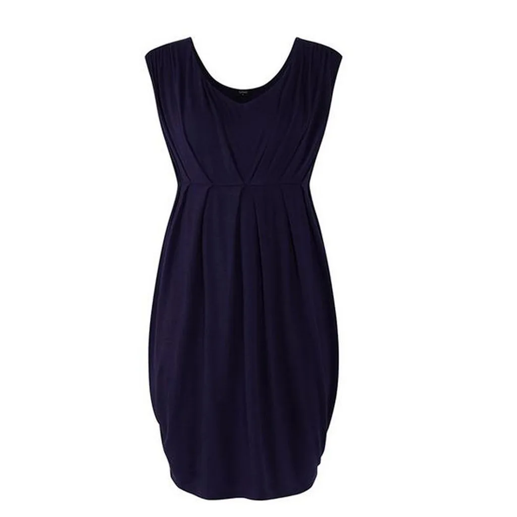 

MUQGEW Women Maternity Dress Pregnancy Sleeveless Solid Color Summer Casual Dress Pregnant Sundress Ladies Mama Clothes