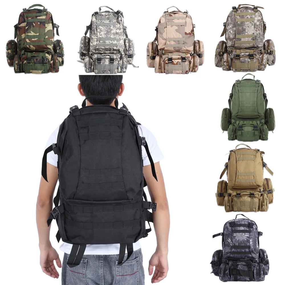 Beste 50L Tactische Rugzak Multifunctionele Speciale Krachten Molle Militaire Tas Waterdichte Camouflage Rugzak Voor Klimmen Wandelen Vissen