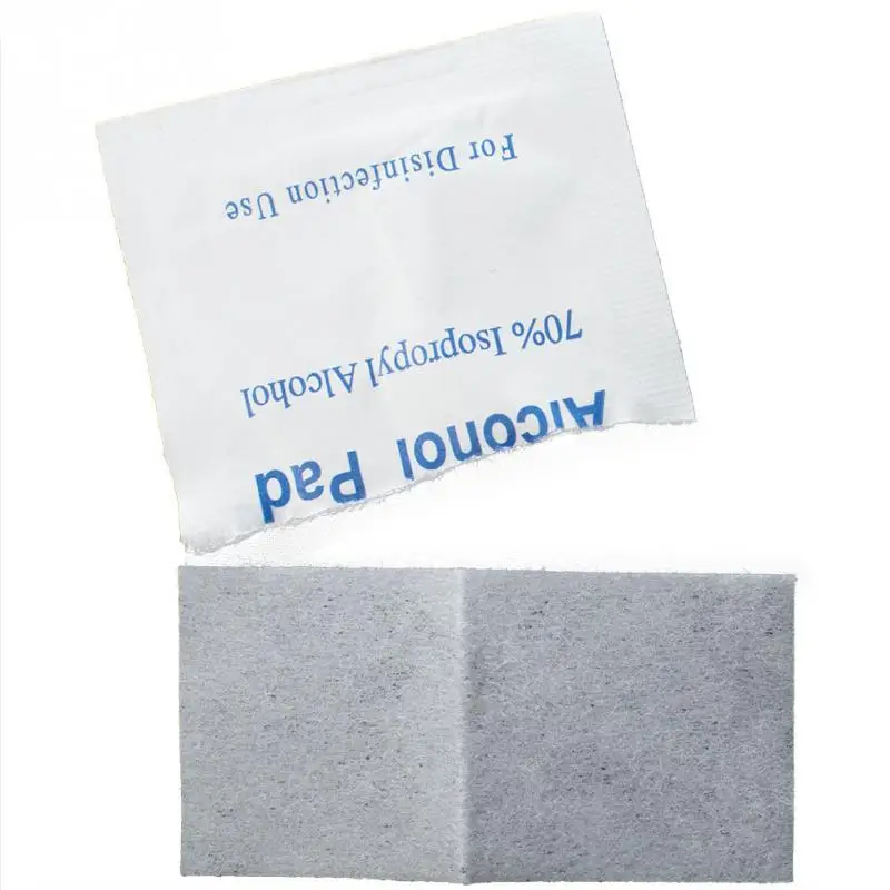 100pcs/lot Alcohol Prep Swap Pad Wet Wipe for Antiseptic Skin Cleaning Care Jewelry Mobile Phone Clean