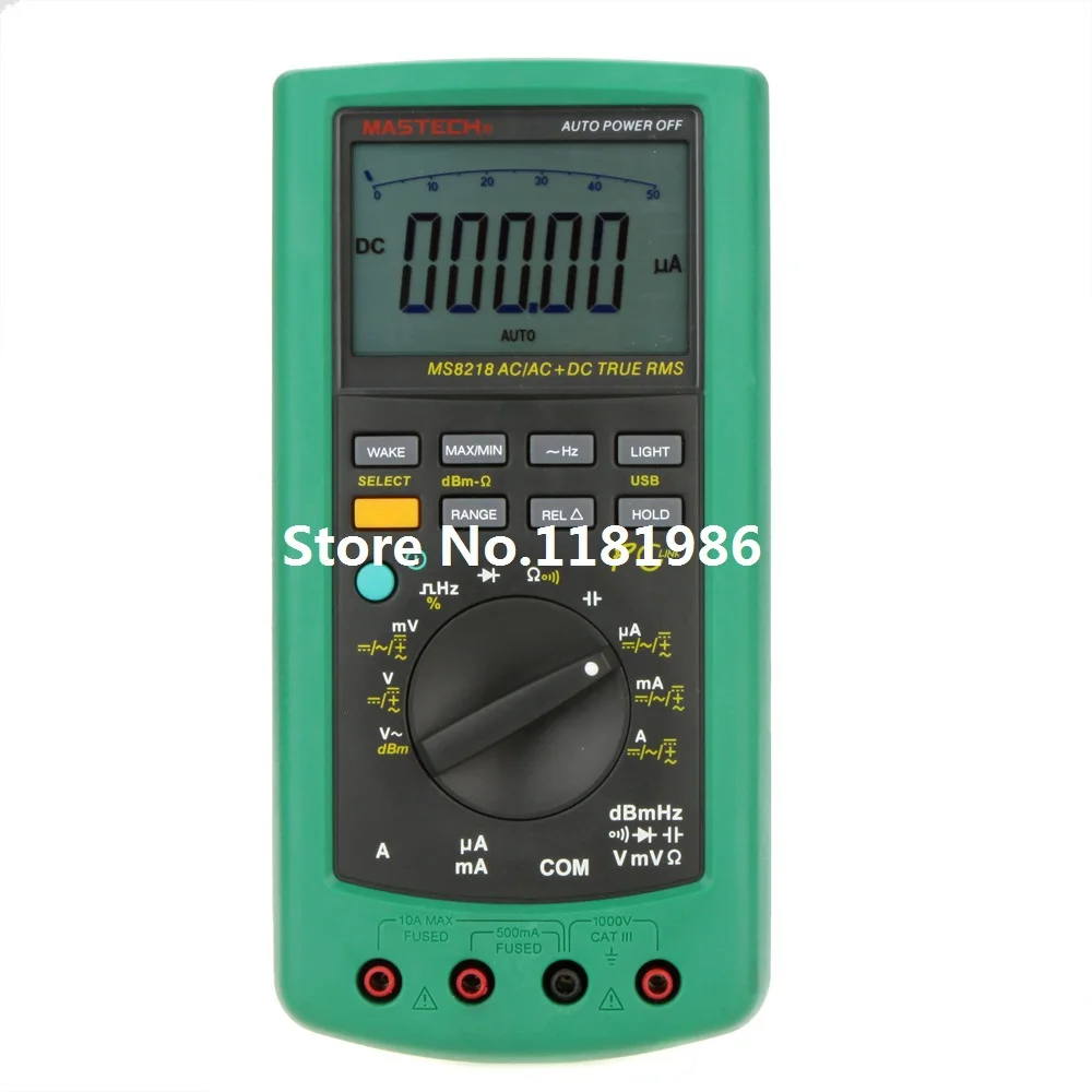 Цифровой мультиметр AutoRange MS8218 высокая точность функция True RMS ПК USB 50000 отсчетов 5 1/2