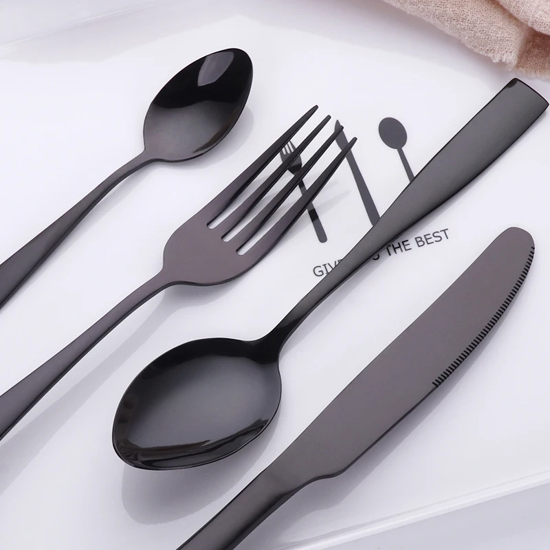 4 Pcs/Set Cutlery Set Rose Gold Stainless Steel Western Dinnerware Kitchen Knives Spoon Fork | Дом и сад
