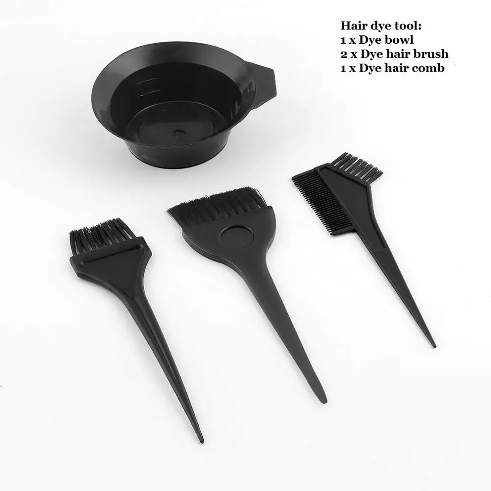 dye hair comb bowl Бабушка серая, 7 цветов, модная краска для волос, грязевая краска для волос, крем для укладки, одноразовый воск для волос, одноразовый, Временный, фиолетовый - Цвет: dye hair comb bowl