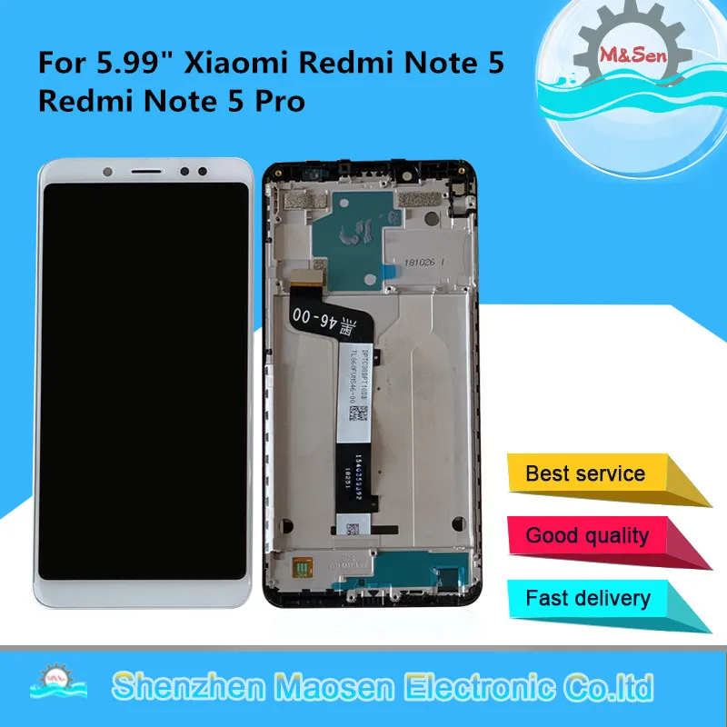 ЖК-экран M &amp Sen для Xiaomi Redmi Note 5/Redmi 5 Pro 99 дюйма с рамкой и панелью сенсорного экрана