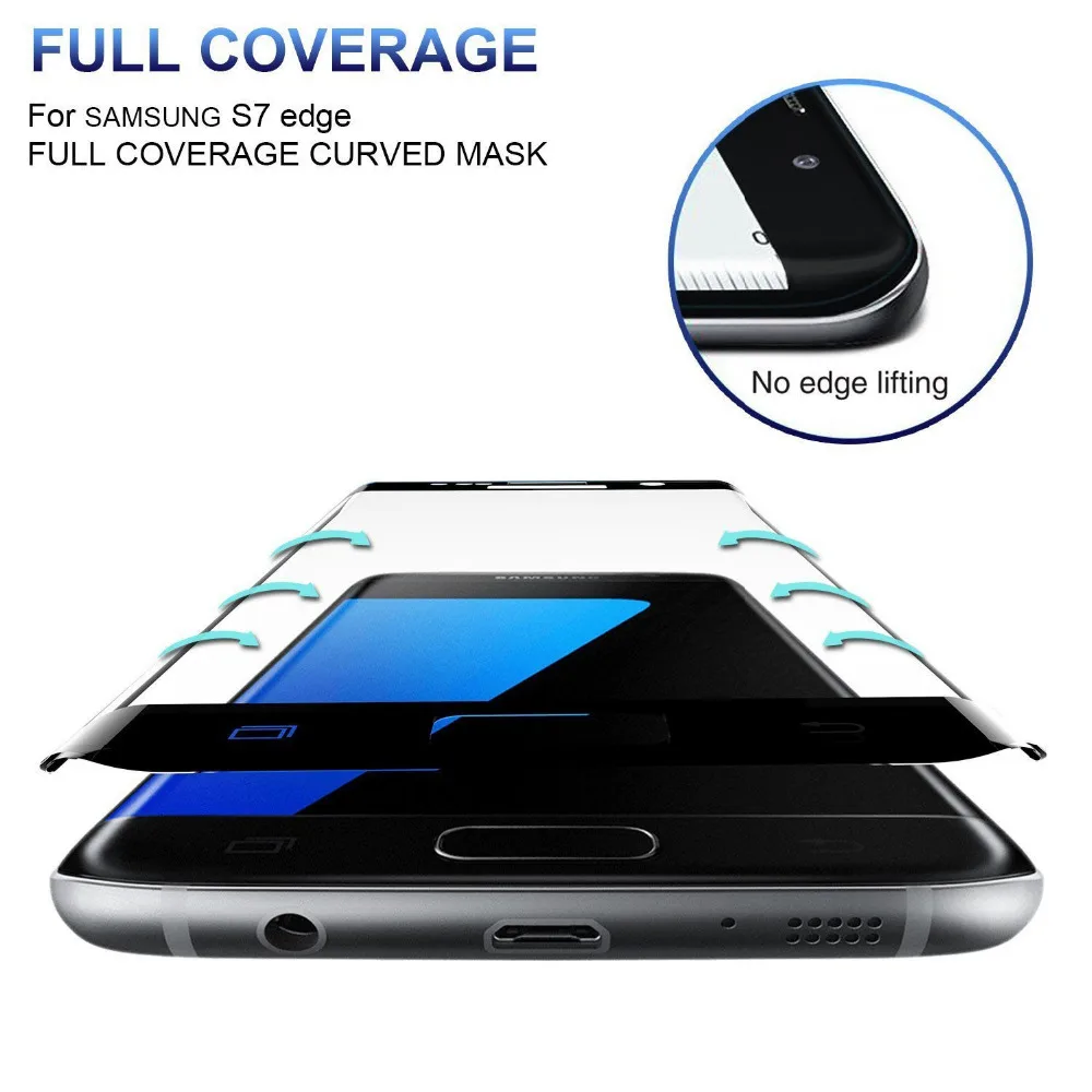 Suntaiho полное 3D изогнутое Закаленное стекло пленка для Samsung Galaxy S7 Edge 9H Передняя
