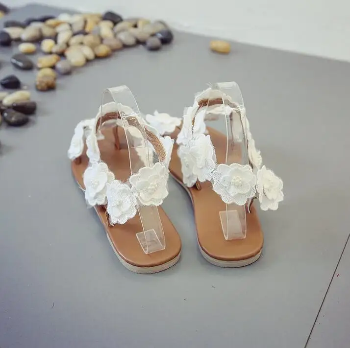 White Flower Decor Women Slides String Bead Flip Flops Flats Sandals Shoes Lady Summer Casual Beach Ankle Strap | Обувь