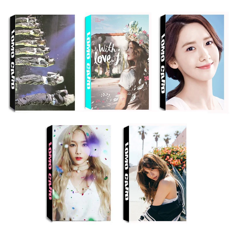 Ломо карты KPOP поколение девочек SNSD Taeyeon Yoona Jung Soo Yeon альбом самодельный бумажный