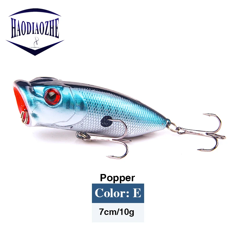 Поппер воблер рыболовная приманка с 6 # крючки 7cm10g плавающий Crankbait искусственная