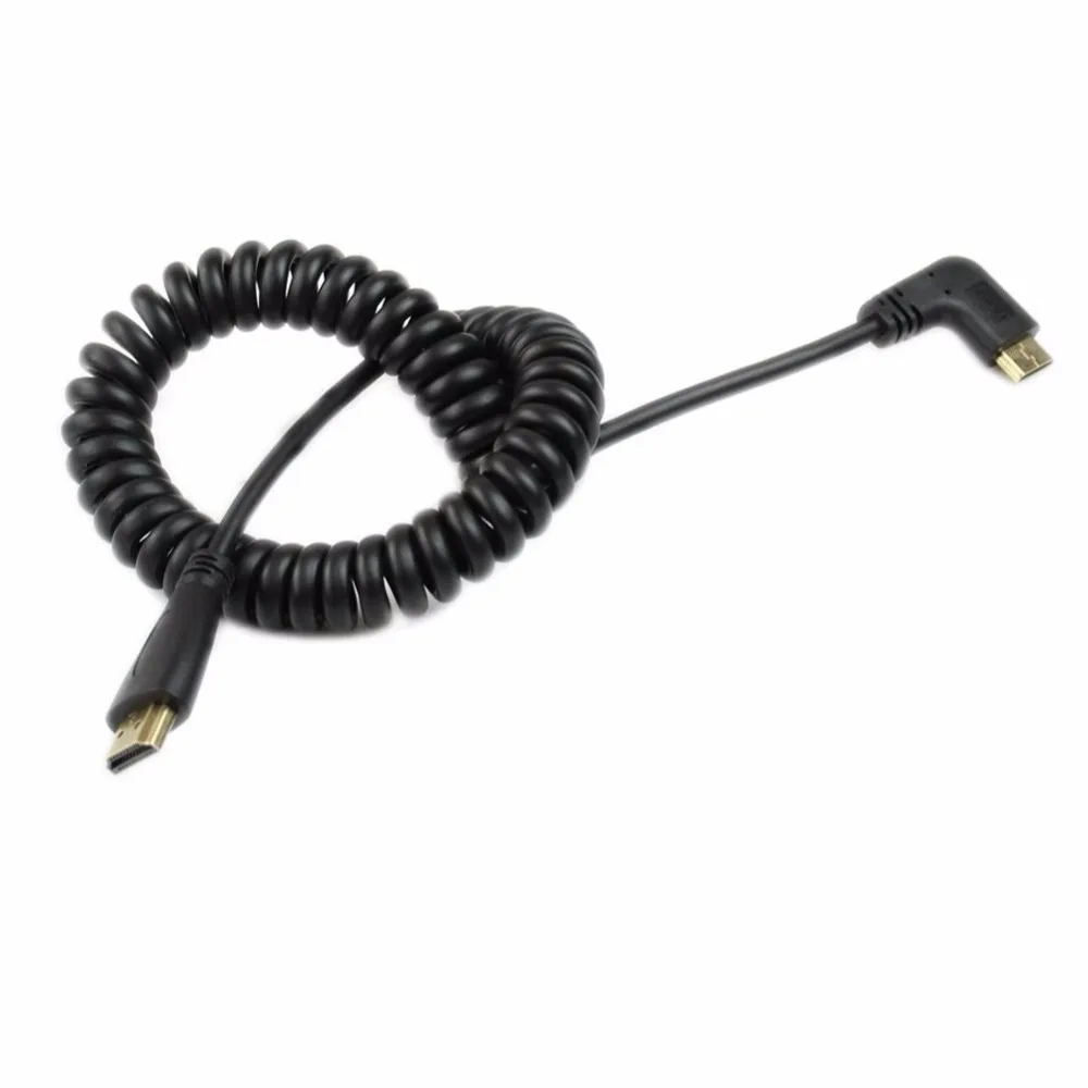 Угол 90 градусов мини HDMI к правый угловой папа Мужской позолоченный конвертер