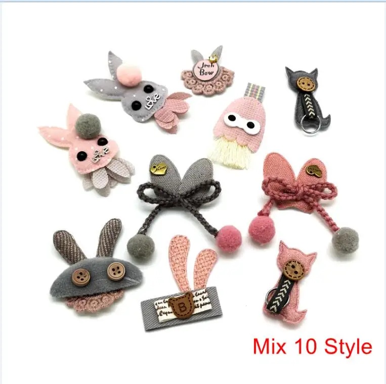 Mix 10 pcs- Style 1 5 шт./лот, нашивки из мультфильма «сделай сам», милые нашивки в виде животных ручной работы для детей, одежда для детей, нашивки для девочек, новинка - Цвет: Mix 10 pcs- Style 1