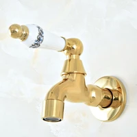 gold color brass wall mounted single ceramic handle bathroom mop pool faucet garden water tap laundry sink water taps mav148