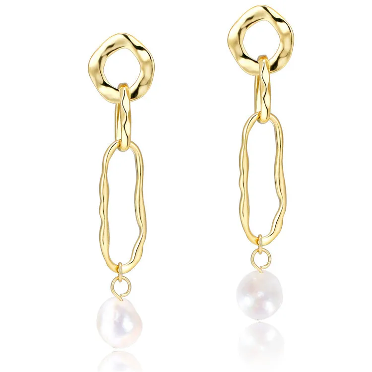 Модные 2019 серьги в форме барокко жемчужные многослойный металлический